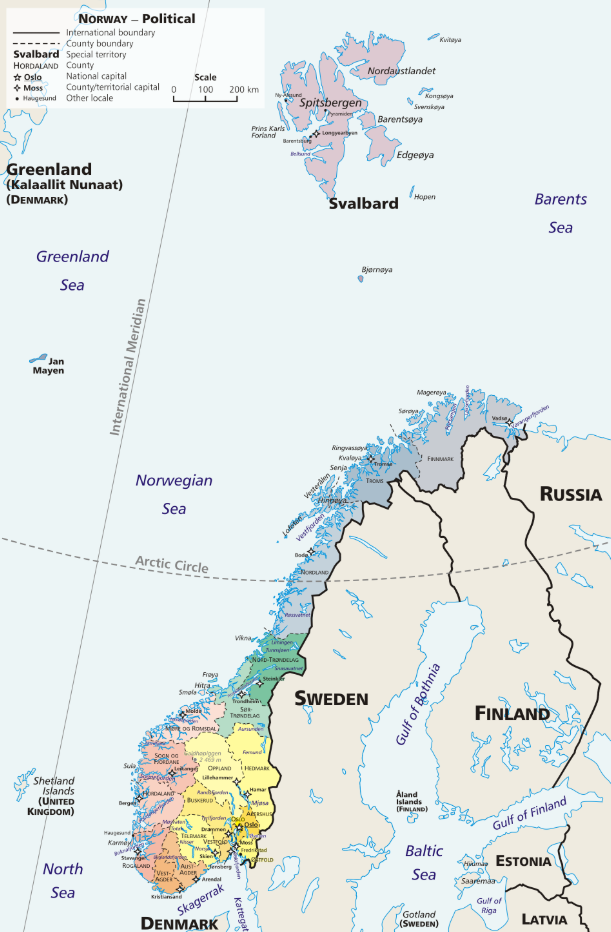 A map of Norway